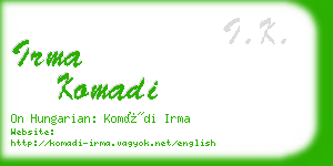 irma komadi business card